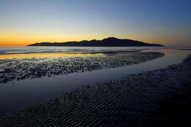 Kapiti Island as viewed from Paraparaumu Beach